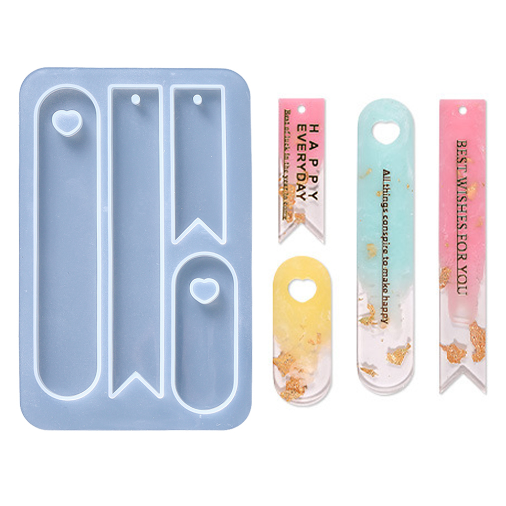 Resin Art Template - Mirror Oval Triangle Tail Bookmark Silicone