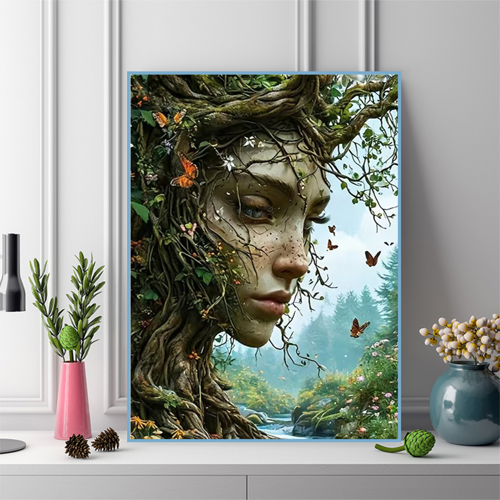 Resin Art For Beginner - DIY Diamond Embroidery Woman Portrait Abstract