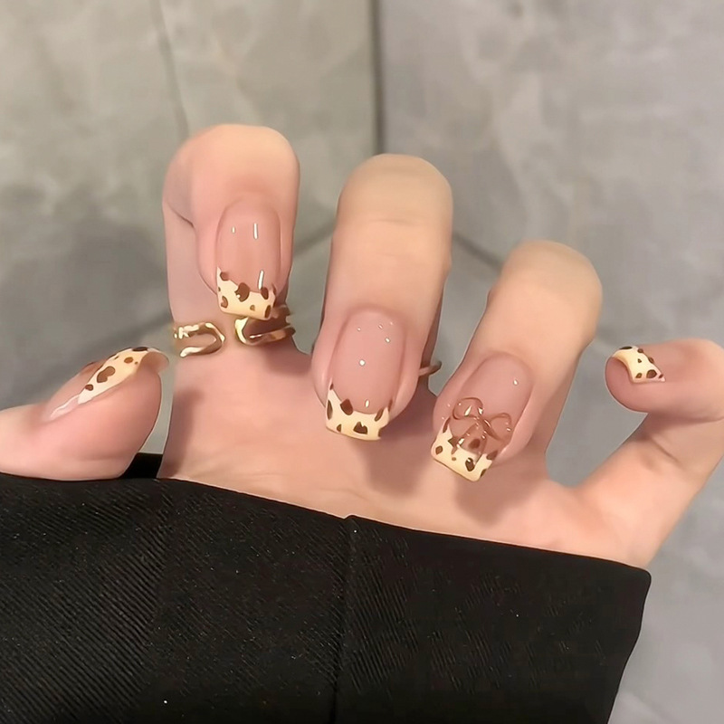 Resin Art Sticker - handmade press on nails almond medium