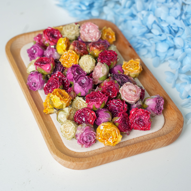 Resin Art Ring - 5pcs Drip Glue Roses Dried Flower