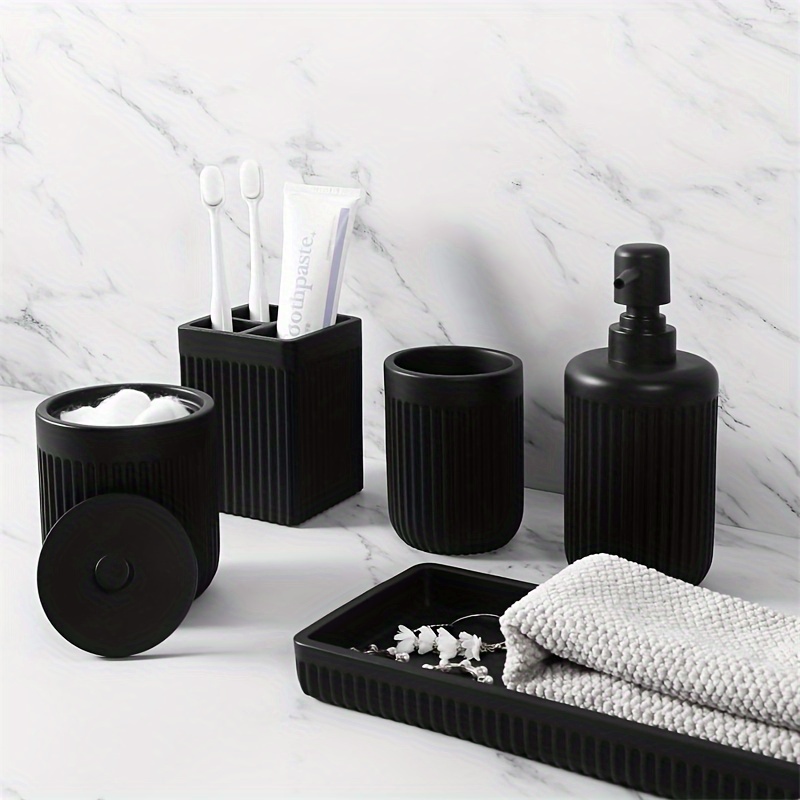 Resin Art All - Matte Black Bathroom Accessories Set –