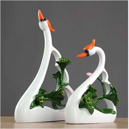 Resin Art Gift For Wedding - couples swan lovers art decoration resin