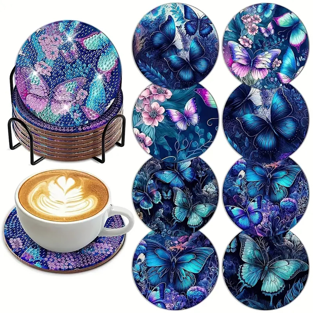 Resin Art For Beginner - 8 diamond art painting coasters with