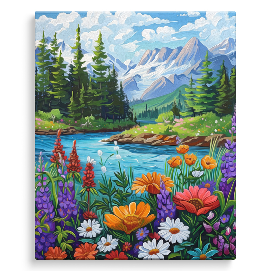 Resin Art Frame - 2026-Paint By Numbers,Scenic Flower Balloon Mountain,Arts