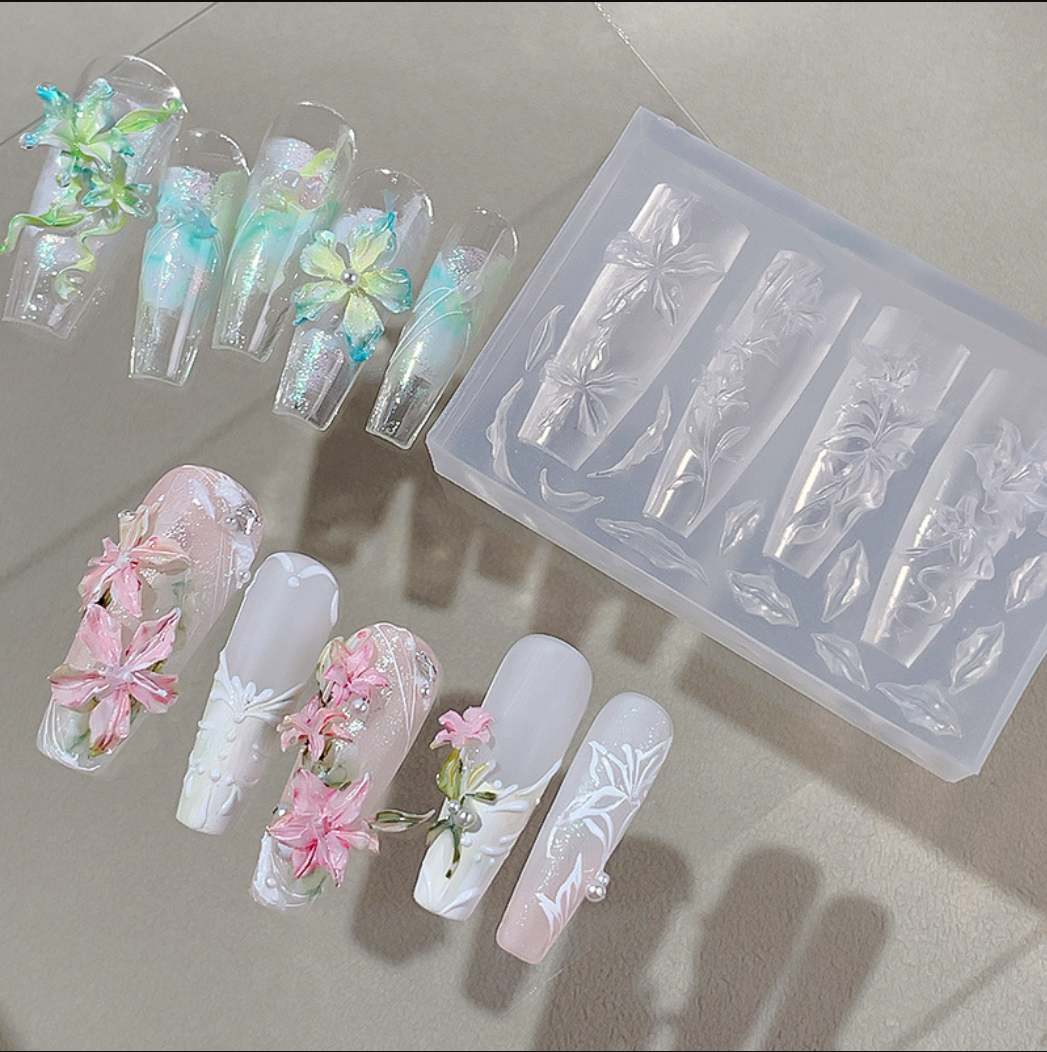 Resin Art Template - 3D Carving Curved Silicone Mould Lily