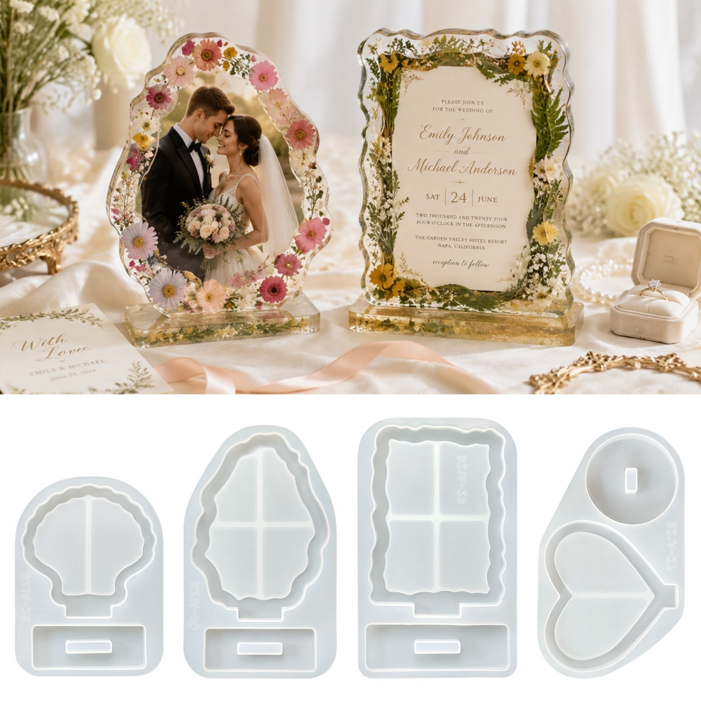 Resin Art Frame - S0305 Love Heart Shell Photo Frame