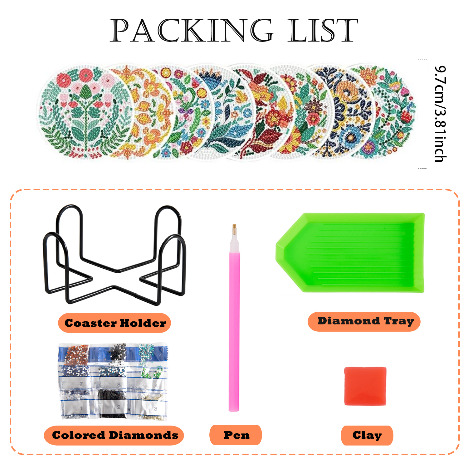 8 pieces of diamond art painti - Resin Art For Beginner avaliação e preço