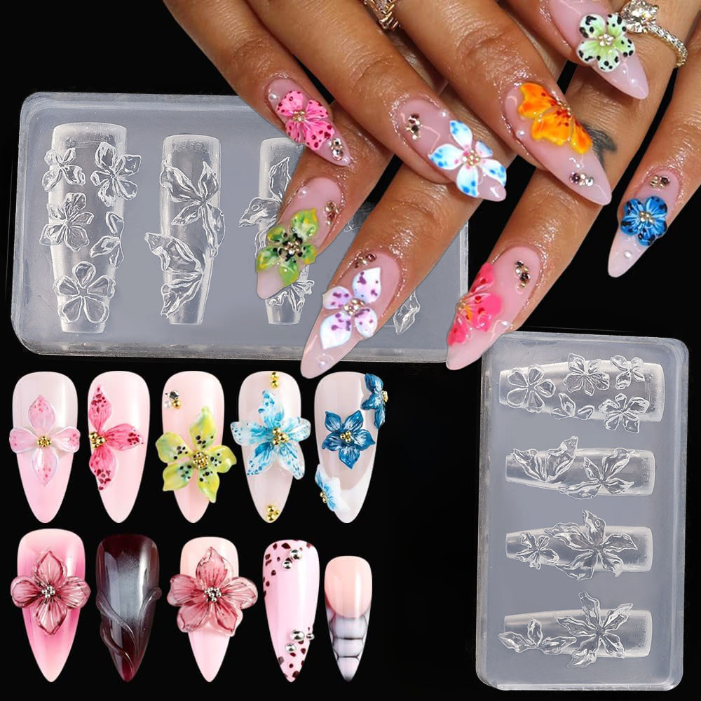 3D Flowers Nail Mold DIY Silic - Resin Art Template avaliação e preço