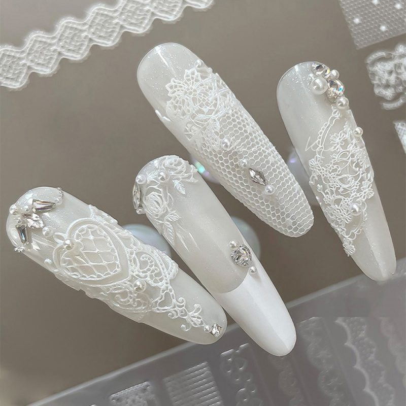 1pc Lace 3D Silicone Nail Mold - Resin Art Template avaliação e preço
