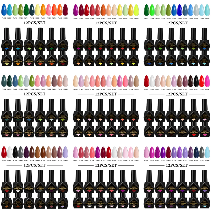 12pcs Gel Nail Polish Set HEAM - Resin Art All avaliação e preço