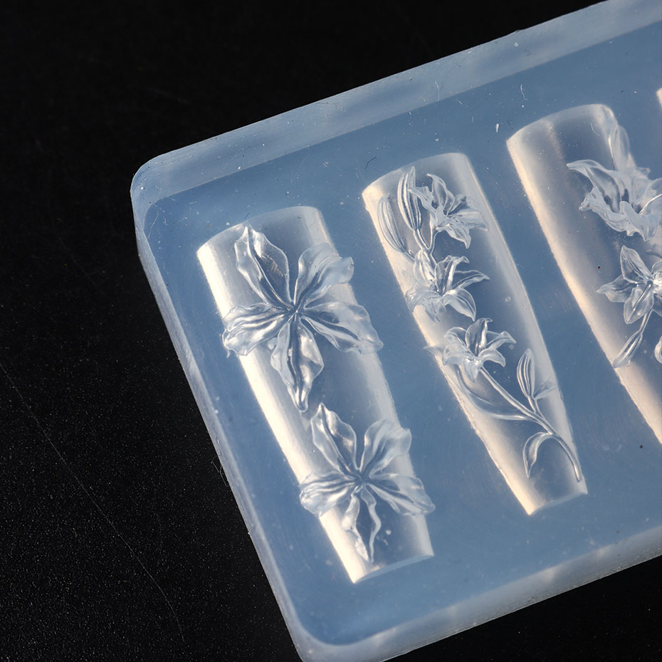 1pcs 3D Elegant Lily Nail Char - Resin Art Template avaliação e preço