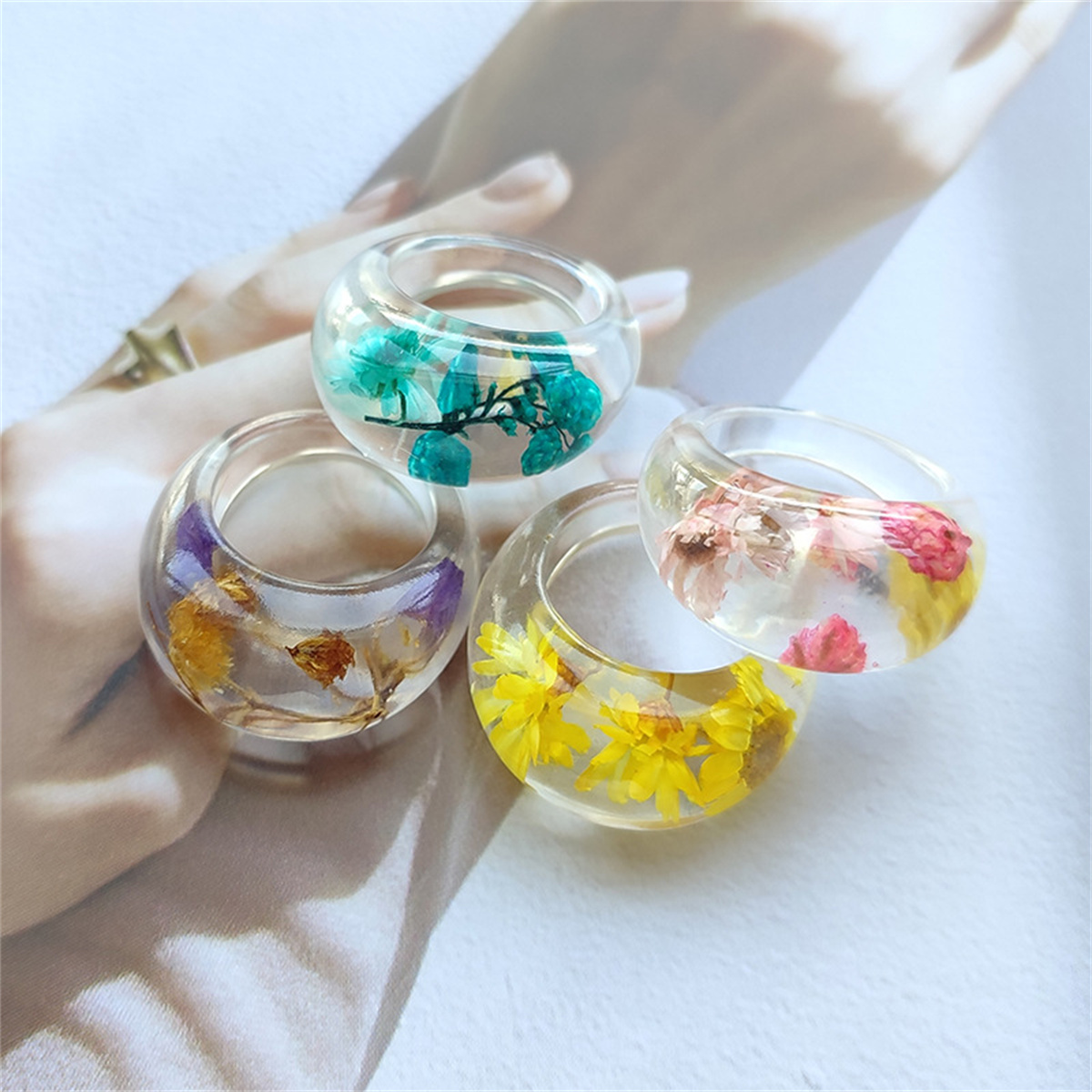 Transparent Resin Ring with Re - Resin Art Ring avaliação e preço