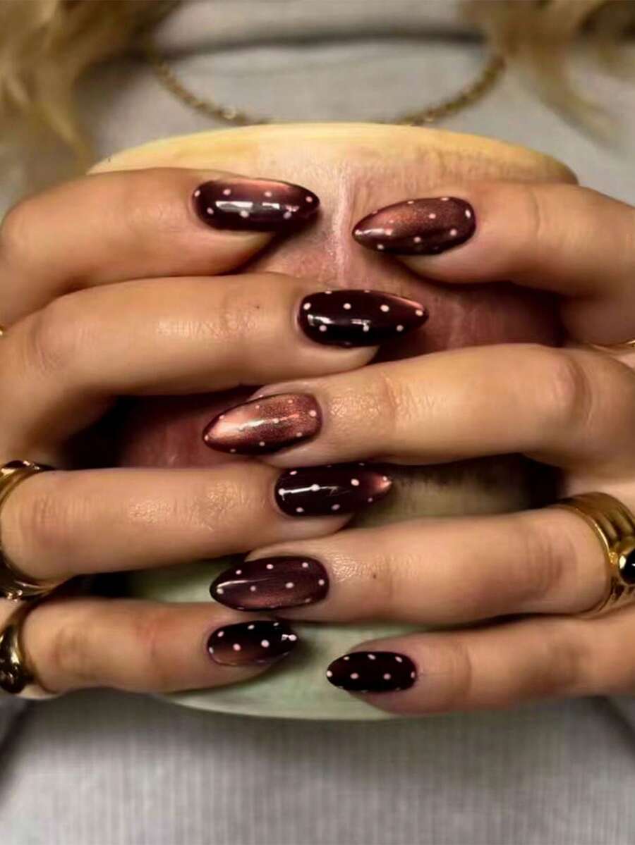 24pcs Short Almond 3D Gel Nail - Resin Art Sticker avaliação e preço