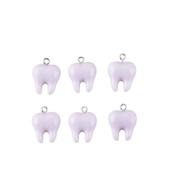 10pcs Cute White Teeth Resin P - Resin Art Earrings avaliação e preço