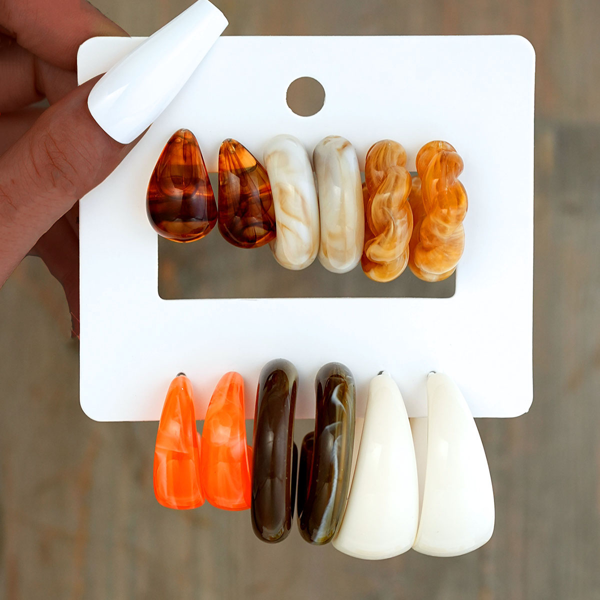 12pcs Bohemian Colorful Resin  - Resin Art Ring avaliação e preço