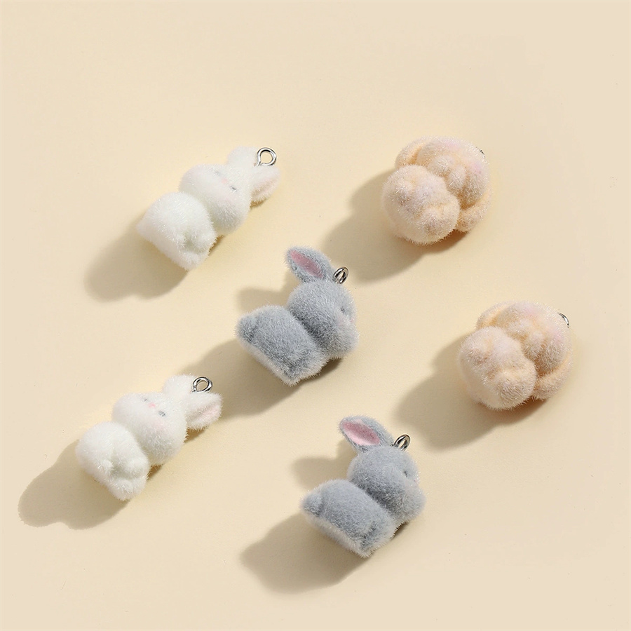 3PCS Plush resin three-dimensi - Resin Art Earrings avaliação e preço