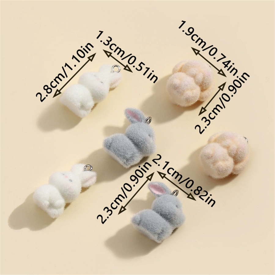 3PCS Plush resin three-dimensi - Resin Art Earrings avaliação e preço