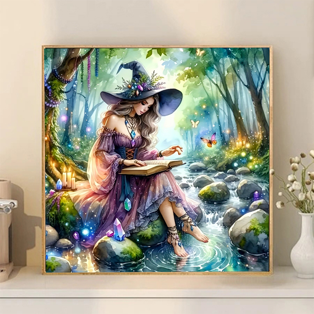 HUACAN Diamond Embroidery Witc - Resin Art Wallpaper avaliação e preço