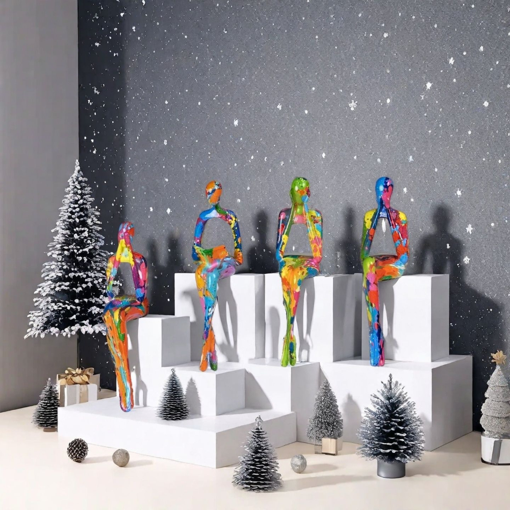 4-Piece Character Abstract Thi - Resin Art Gift For Wedding avaliação e preço