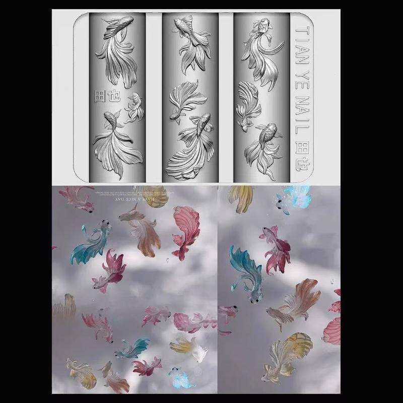【xxx】Silicone Nail Ocean Merma - Resin Art Template avaliação e preço
