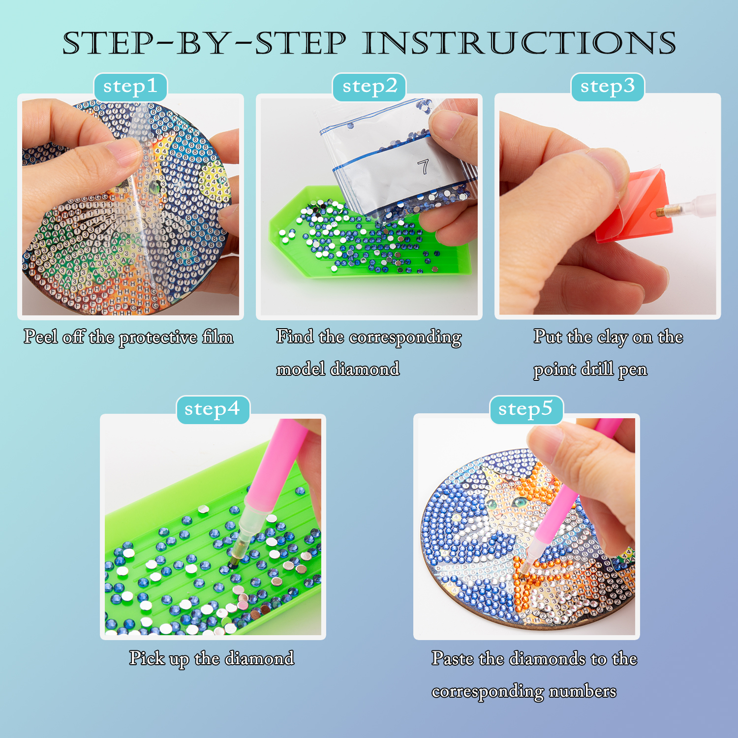 8PCS/DIY Diamond Art Painting  - Resin Art For Beginner avaliação e preço