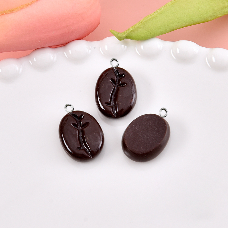 10pcs Coffee Beans Resin Penda - Resin Art Earrings avaliação e preço