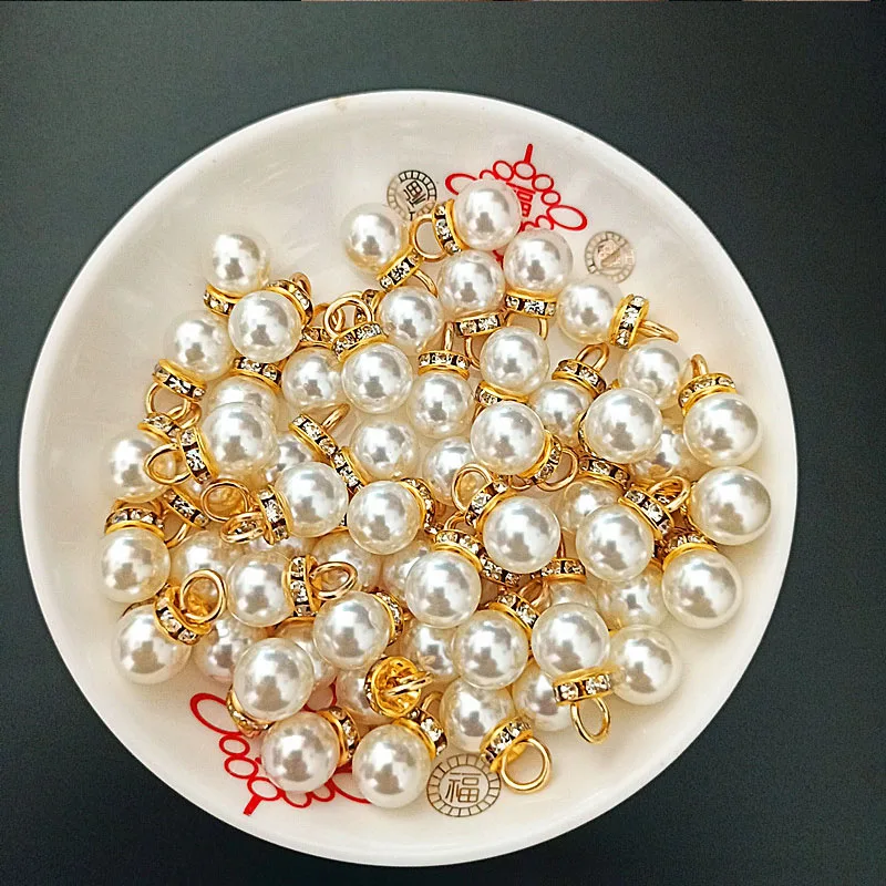 30Pcs Round Pearl Diamond Pend - Resin Art Gift For Wedding avaliação e preço