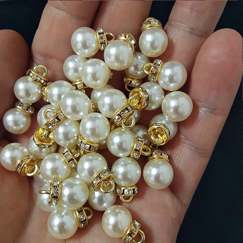 30Pcs Round Pearl Diamond Pend - Resin Art Gift For Wedding avaliação e preço