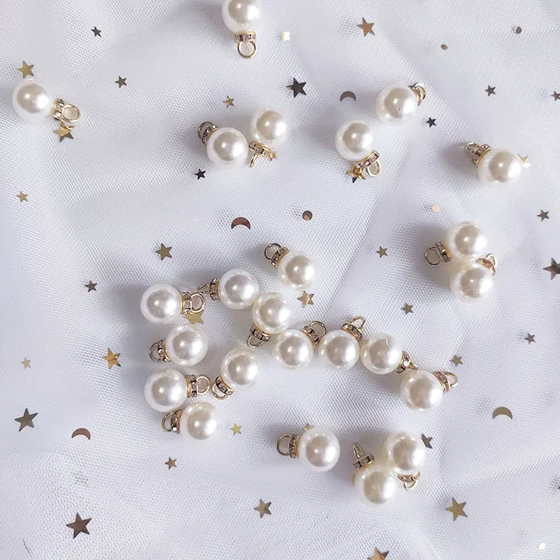 30Pcs Round Pearl Diamond Pend - Resin Art Gift For Wedding avaliação e preço