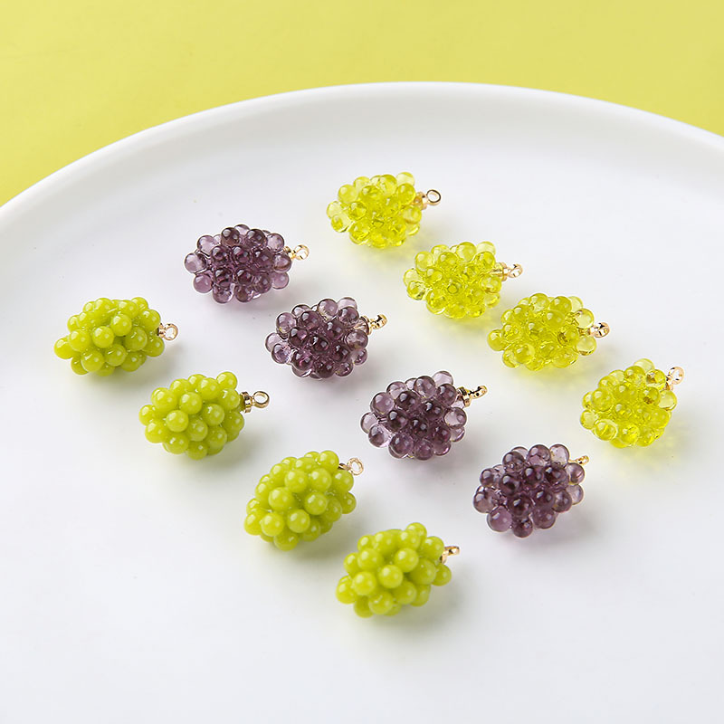 6pcs Cute Little Grapes Resin  - Resin Art Earrings avaliação e preço