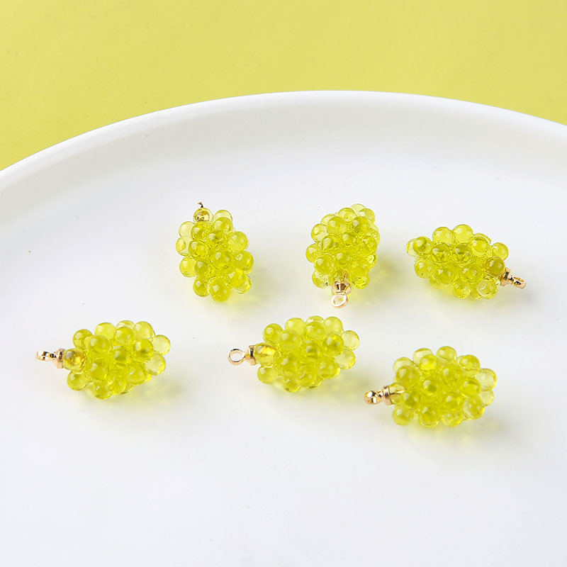 6pcs Cute Little Grapes Resin  - Resin Art Earrings avaliação e preço