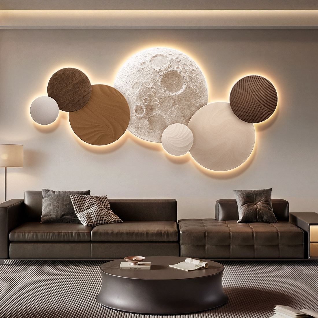 Moon Bedroom Decor Modern Luxu - Resin Art On Wood avaliação e preço
