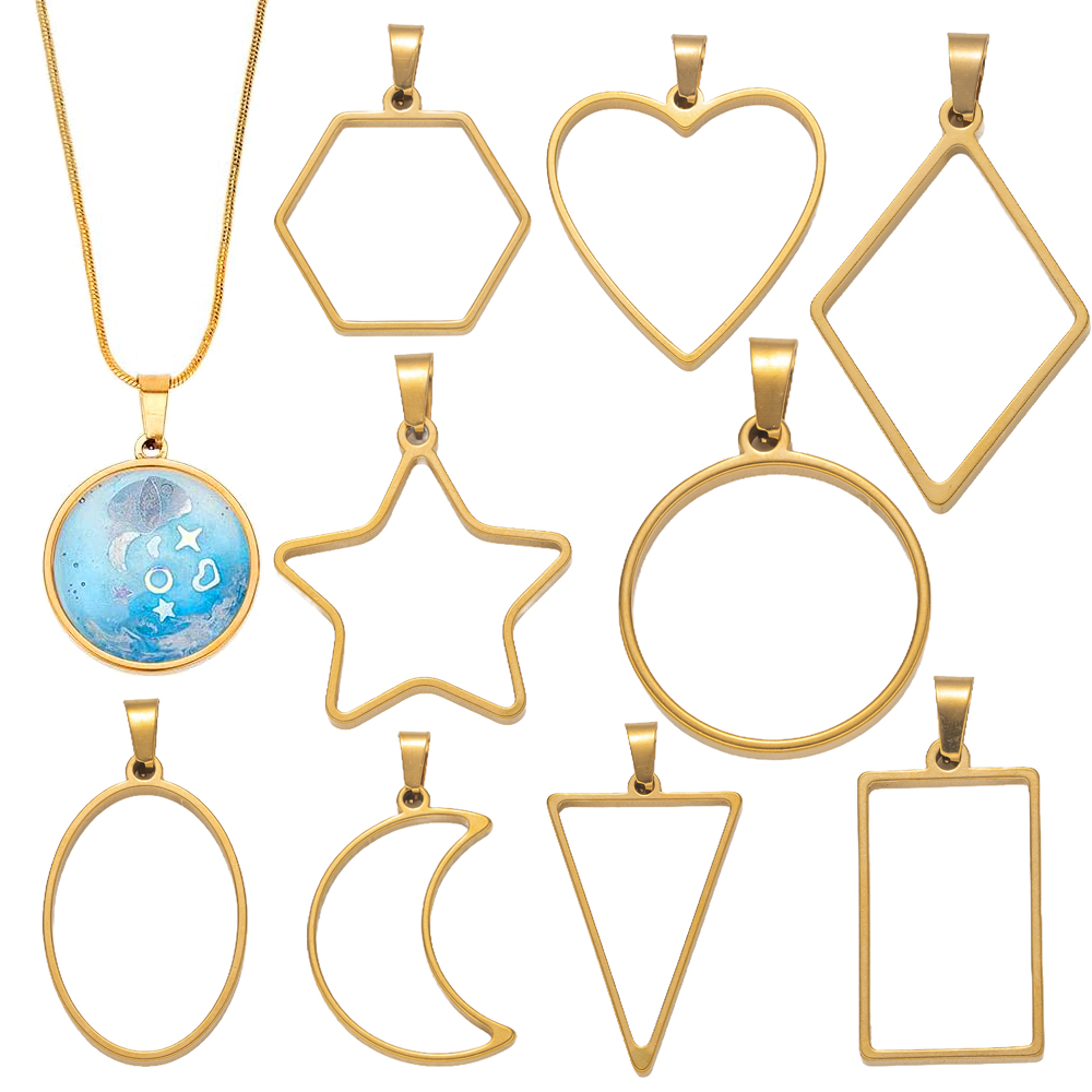 5pcs Stainless Steel Open Back - Resin Art Earrings avaliação e preço