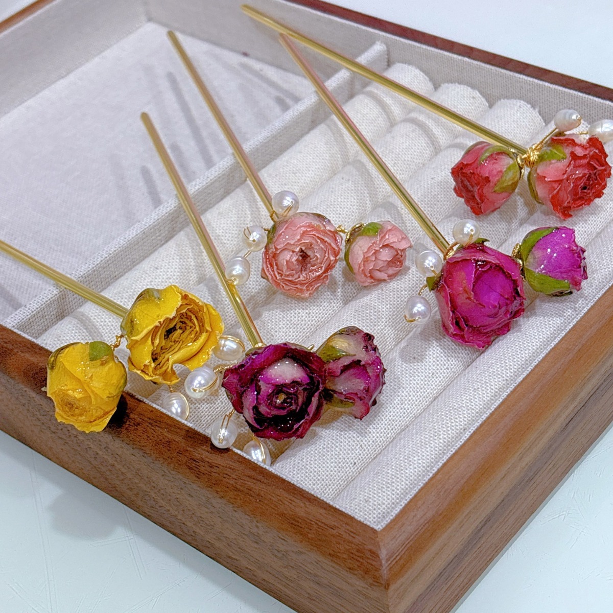 5pcs Drip Glue Roses Dried Flo - Resin Art Ring avaliação e preço