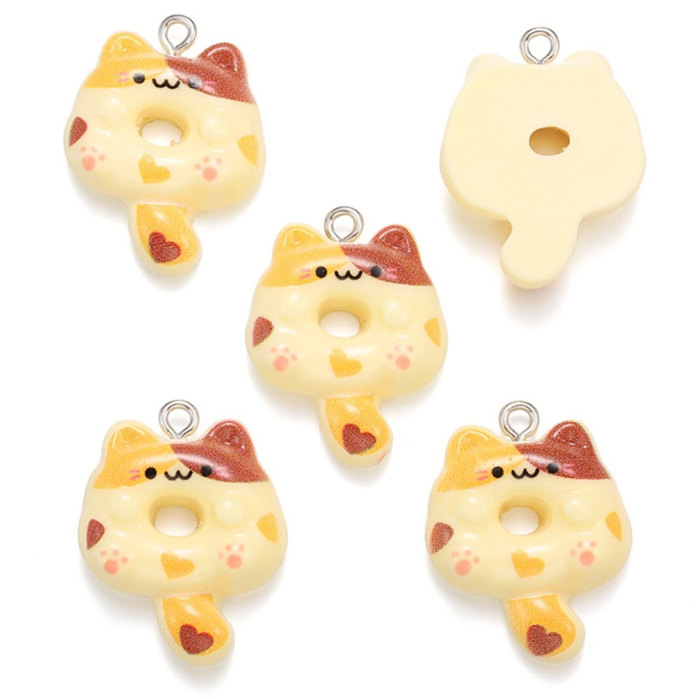 10Pcs Kawaii Cartoon Cat Resin - Resin Art Earrings avaliação e preço