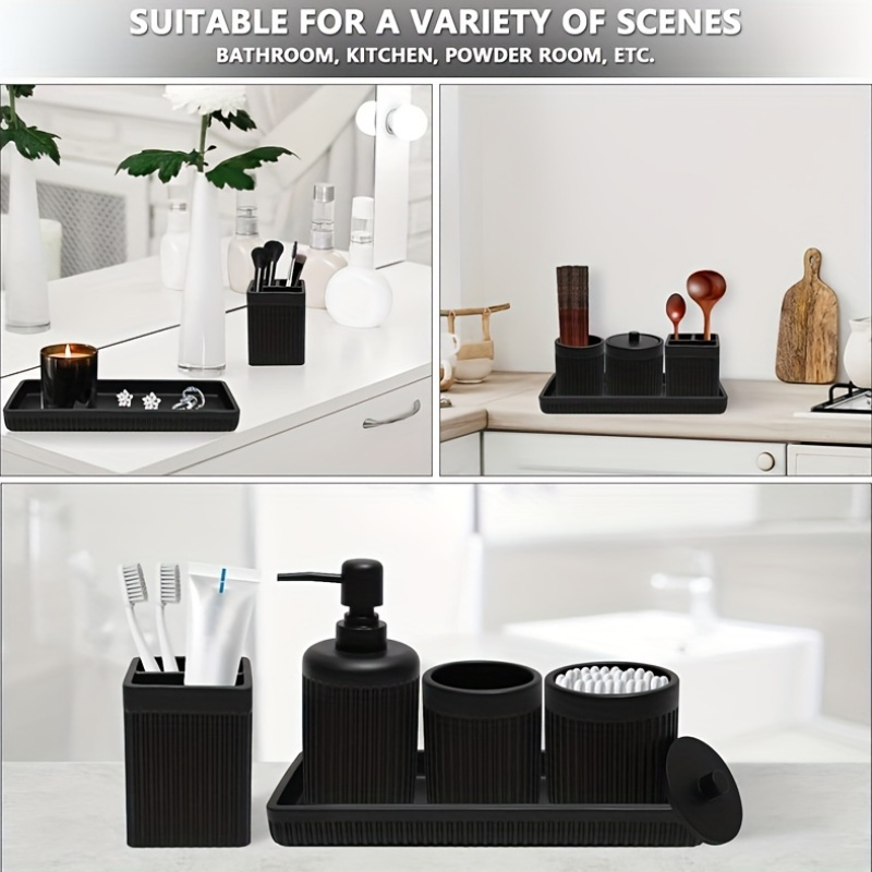 Matte Black Bathroom Accessori - Resin Art All avaliação e preço