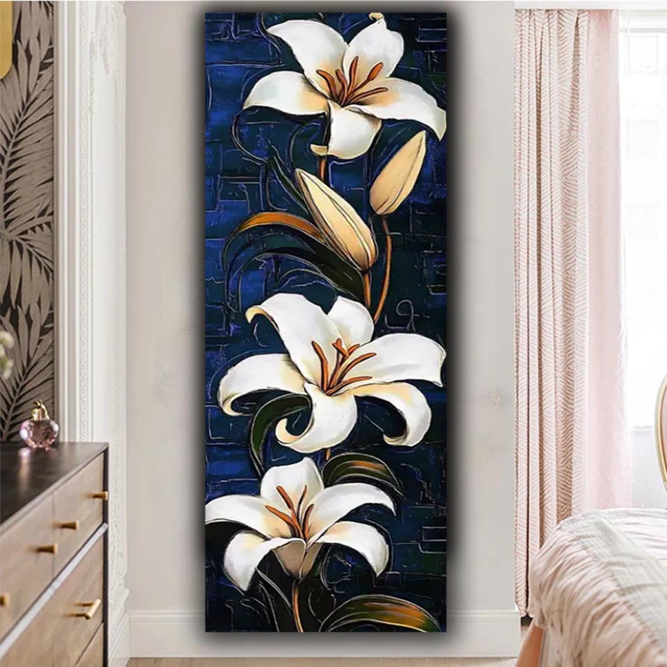 Vibrant white Lily Diy Diamond - Resin Art All avaliação e preço