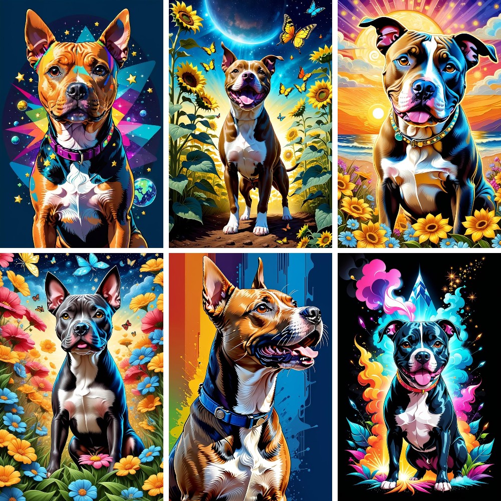 American Staffordshire Terrier - Resin Art Kits For Adults avaliação e preço