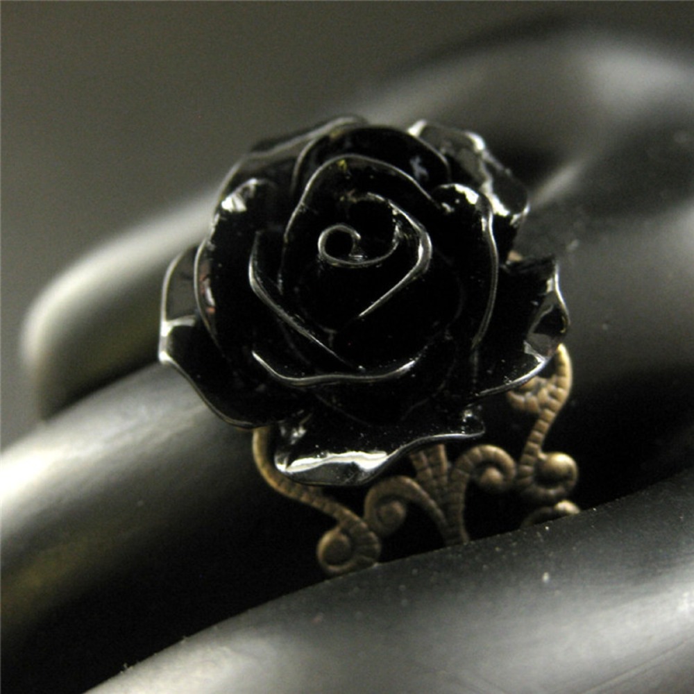 Temperament Retro Black Resin  - Resin Art Ring avaliação e preço