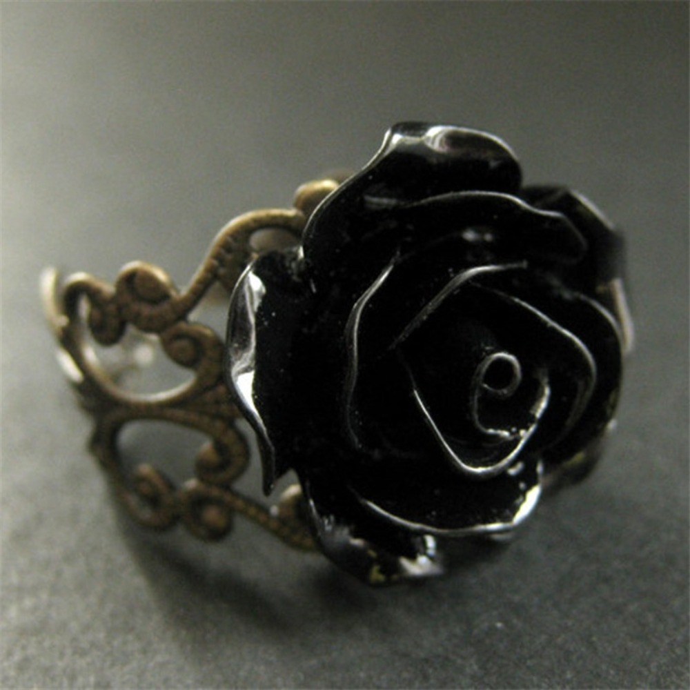 Temperament Retro Black Resin  - Resin Art Ring avaliação e preço