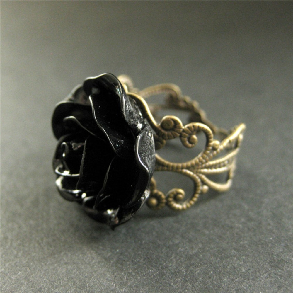 Temperament Retro Black Resin  - Resin Art Ring avaliação e preço