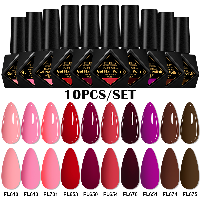 10pcs Gel Nail Polish Set  All - Resin Art All avaliação e preço