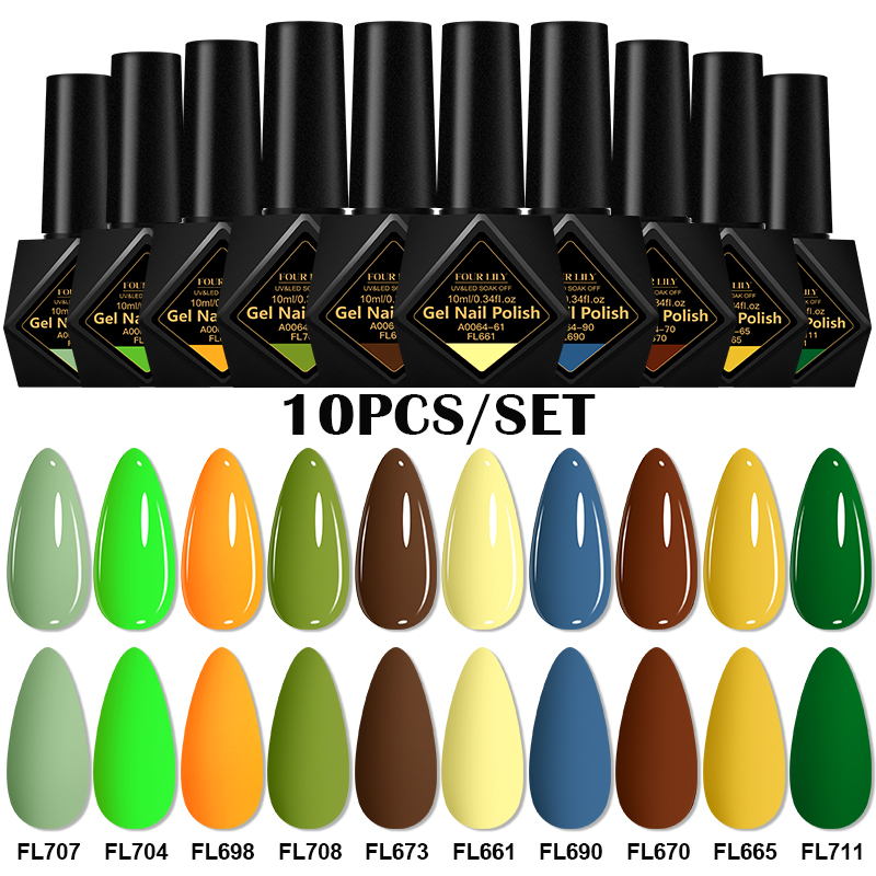 10pcs Gel Nail Polish Set  All - Resin Art All avaliação e preço
