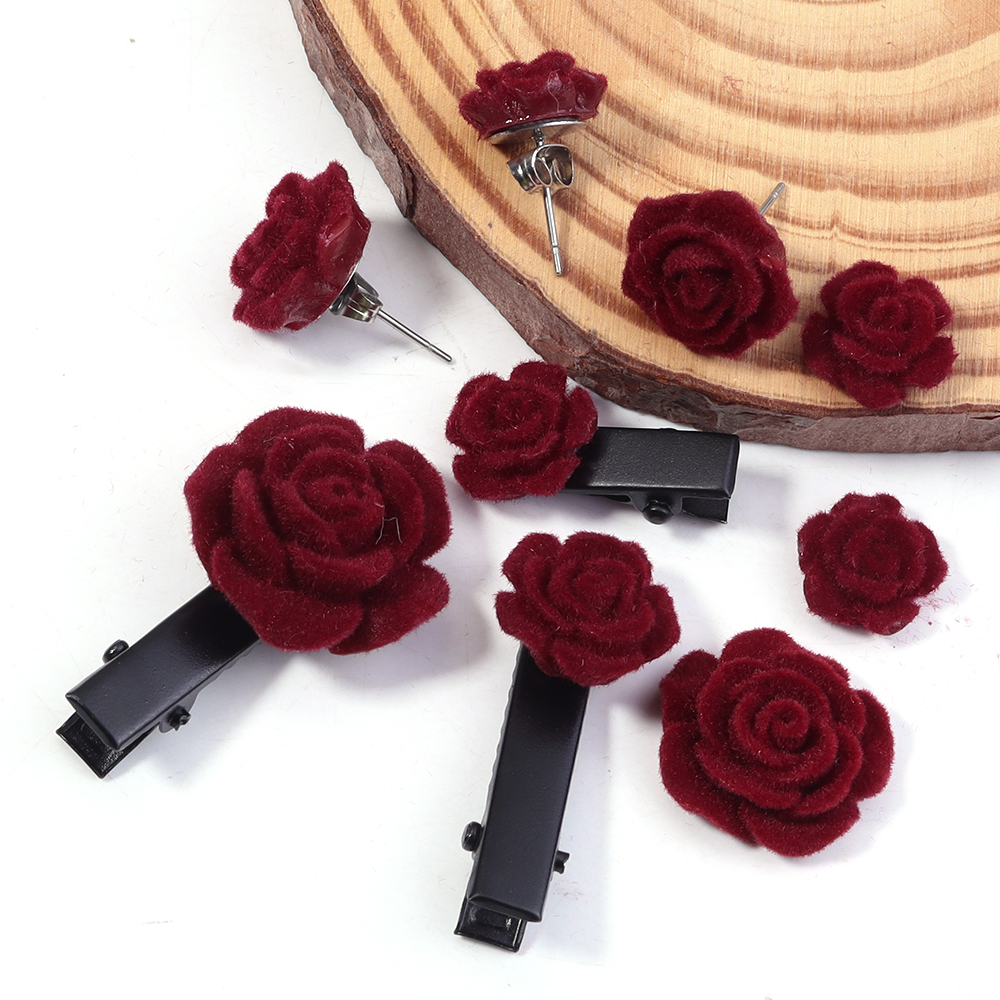 20pcs Resin Rose Flower Wine R - Resin Art Earrings avaliação e preço