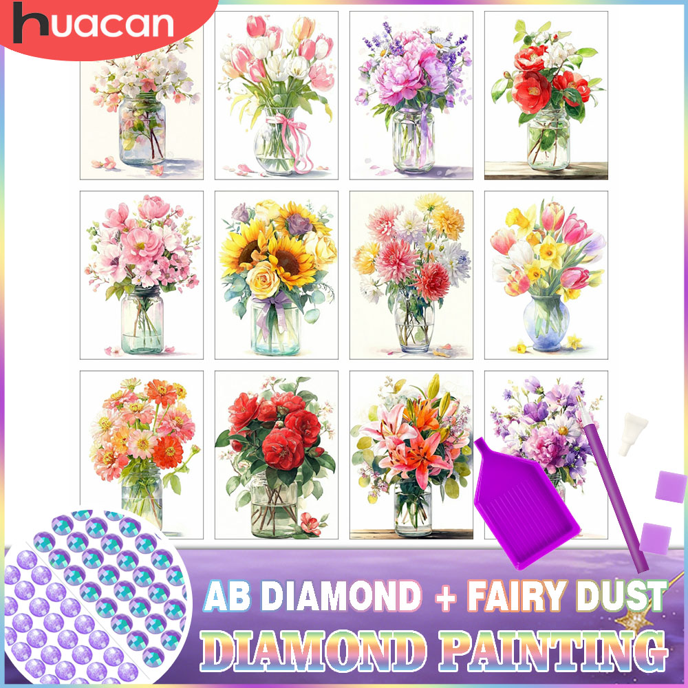 HUACAN Diamond Art Painting Ro - Resin Art Wallpaper avaliação e preço