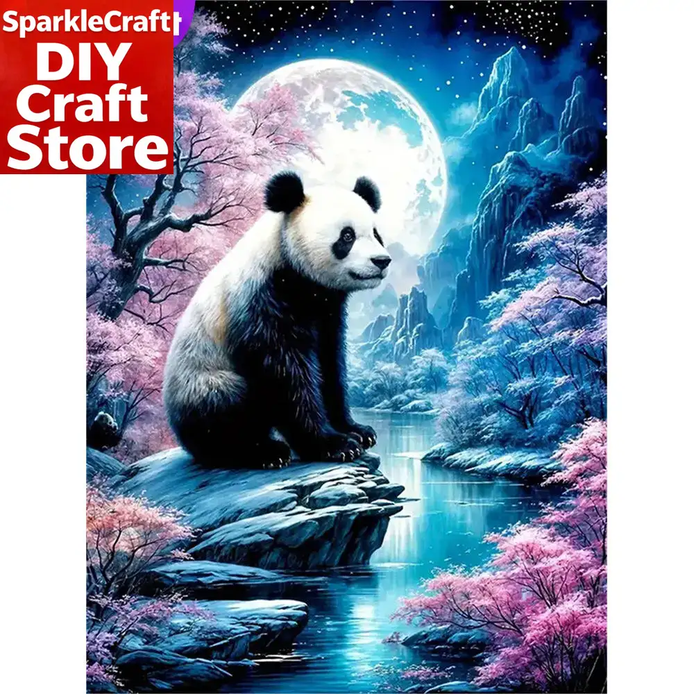 1PC frameless   Panda Diamond  - Resin Art For Beginner avaliação e preço
