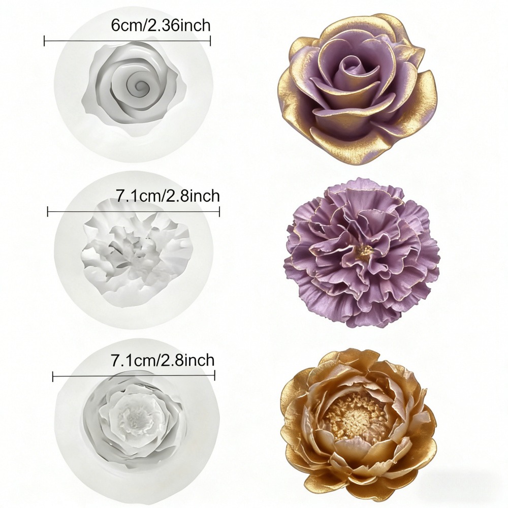 3-Piece Silicone Molds for Ros - Resin Art All avaliação e preço