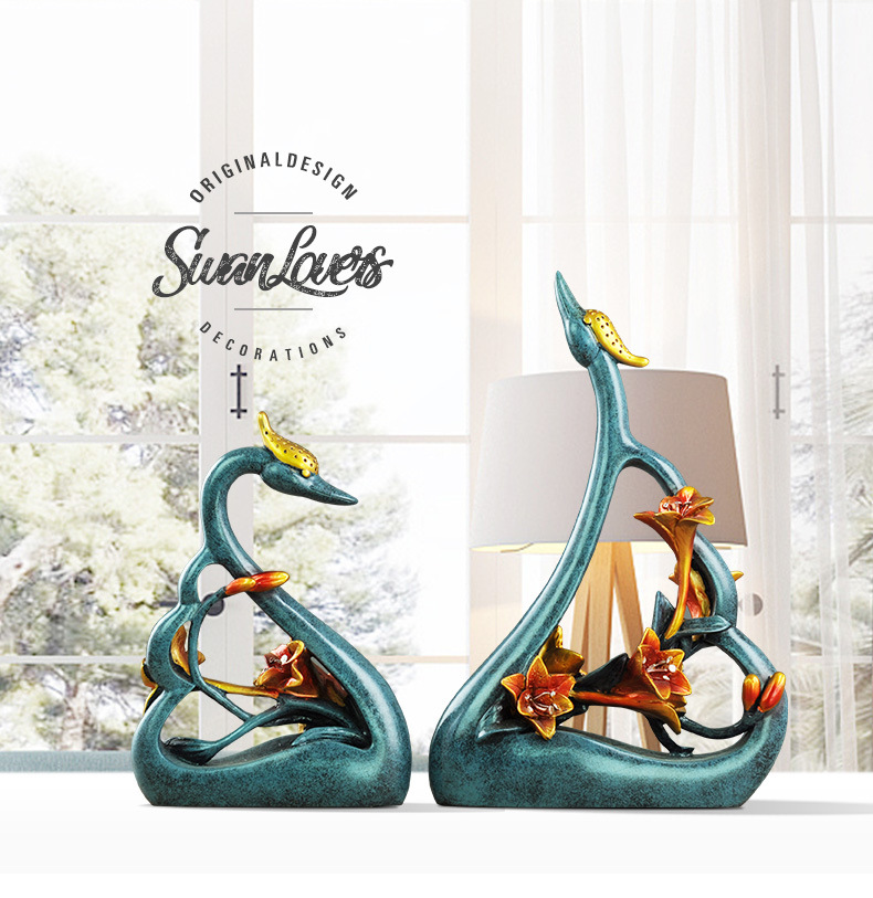 couples swan lovers art decora - Resin Art Gift For Wedding avaliação e preço