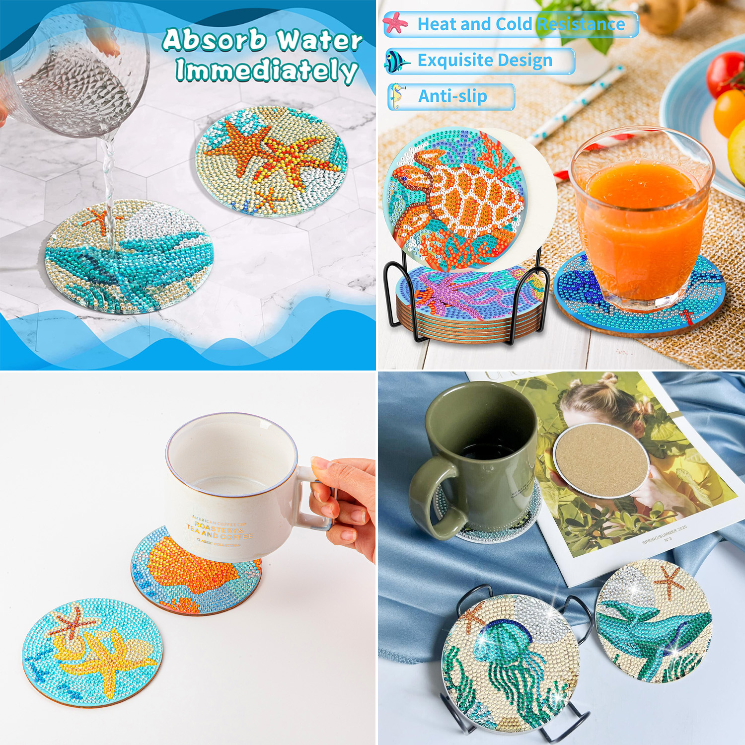 RUOPOTY 8pc/sets Diamond Paint - Resin Art Kits For Adults avaliação e preço