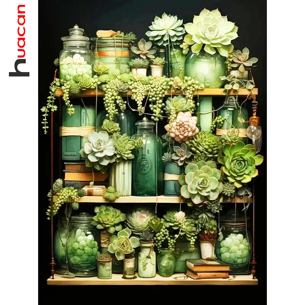Huacan Diamond Painting Succul - Resin Art Wallpaper avaliação e preço
